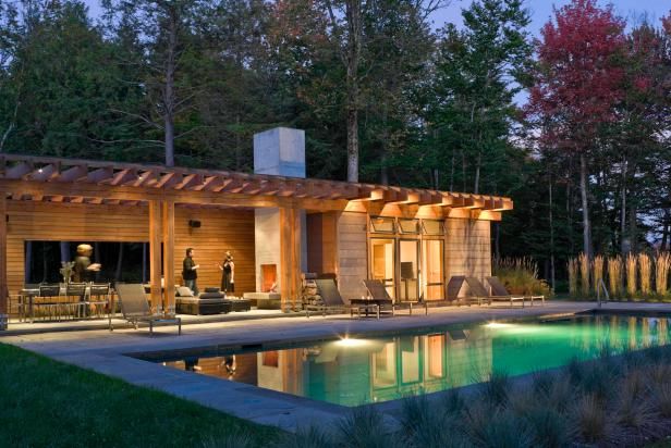 Cozy Wood Pool House