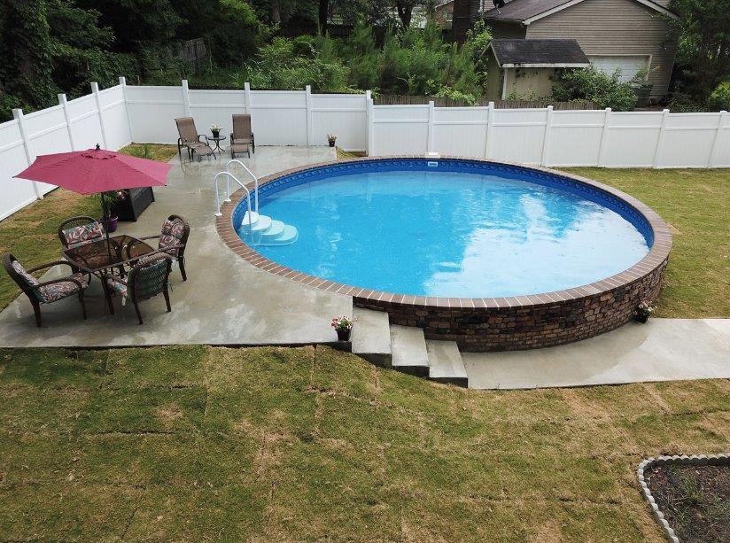 A simple round pool idea for sloping block