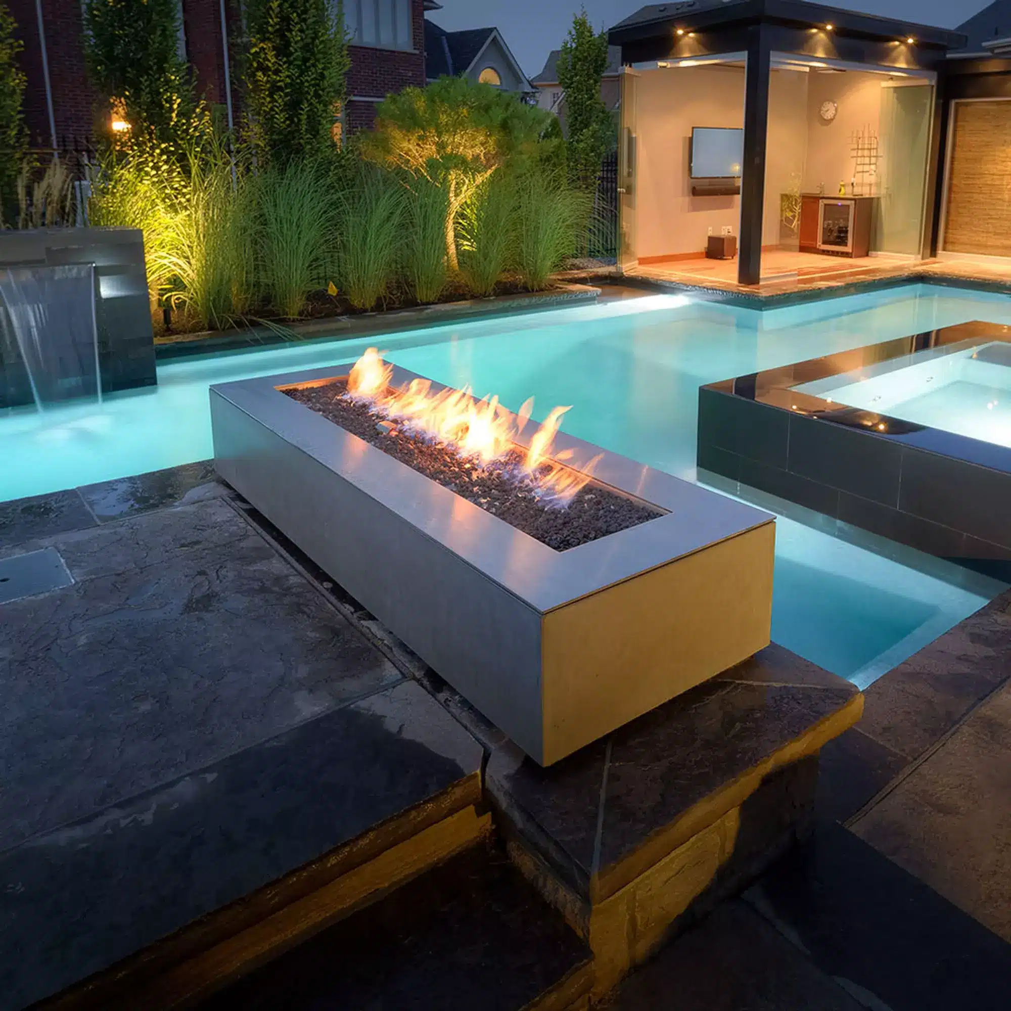 Gas fire pits need a permanent gas line and are low-maintenance and eco-friendly.